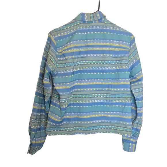 Coldwater Creek blue striped textured blazer size xs - Picture 3 of 7